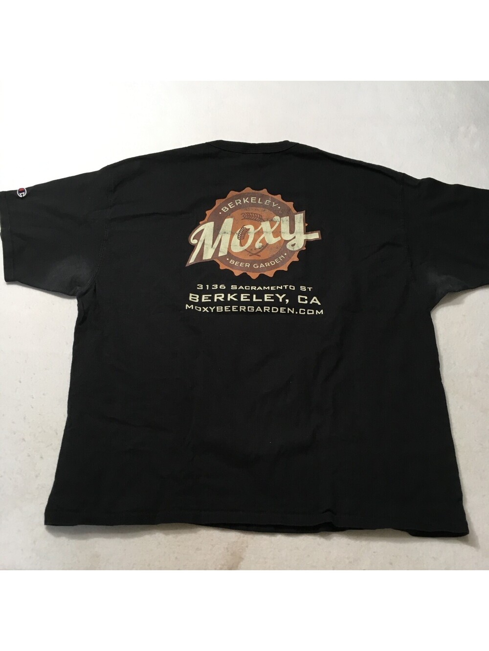 MOXY BEER GARDEN Berkeley Themed Shirt  XL COTTON BLACK DOUBLE SIDED